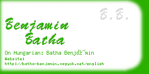 benjamin batha business card